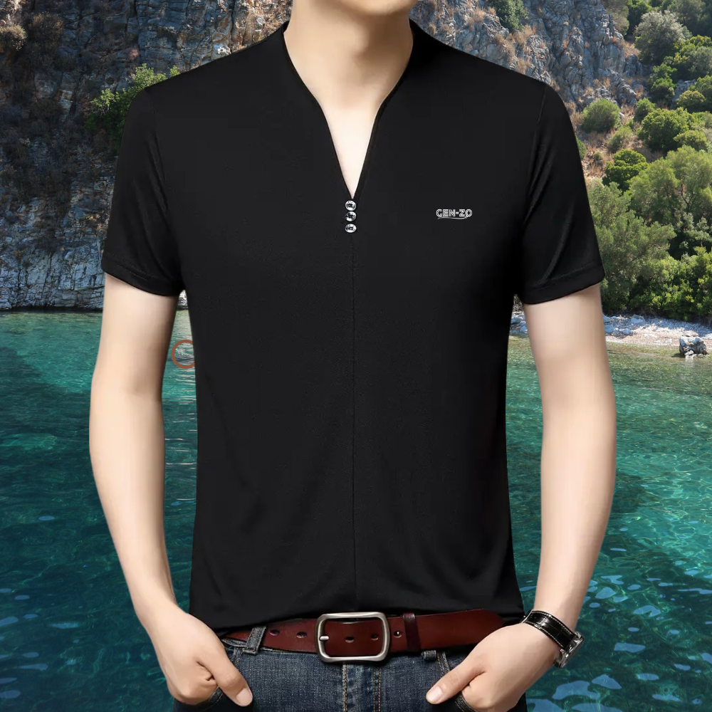 Men's V-neck Business Short Sleeve T-shirt