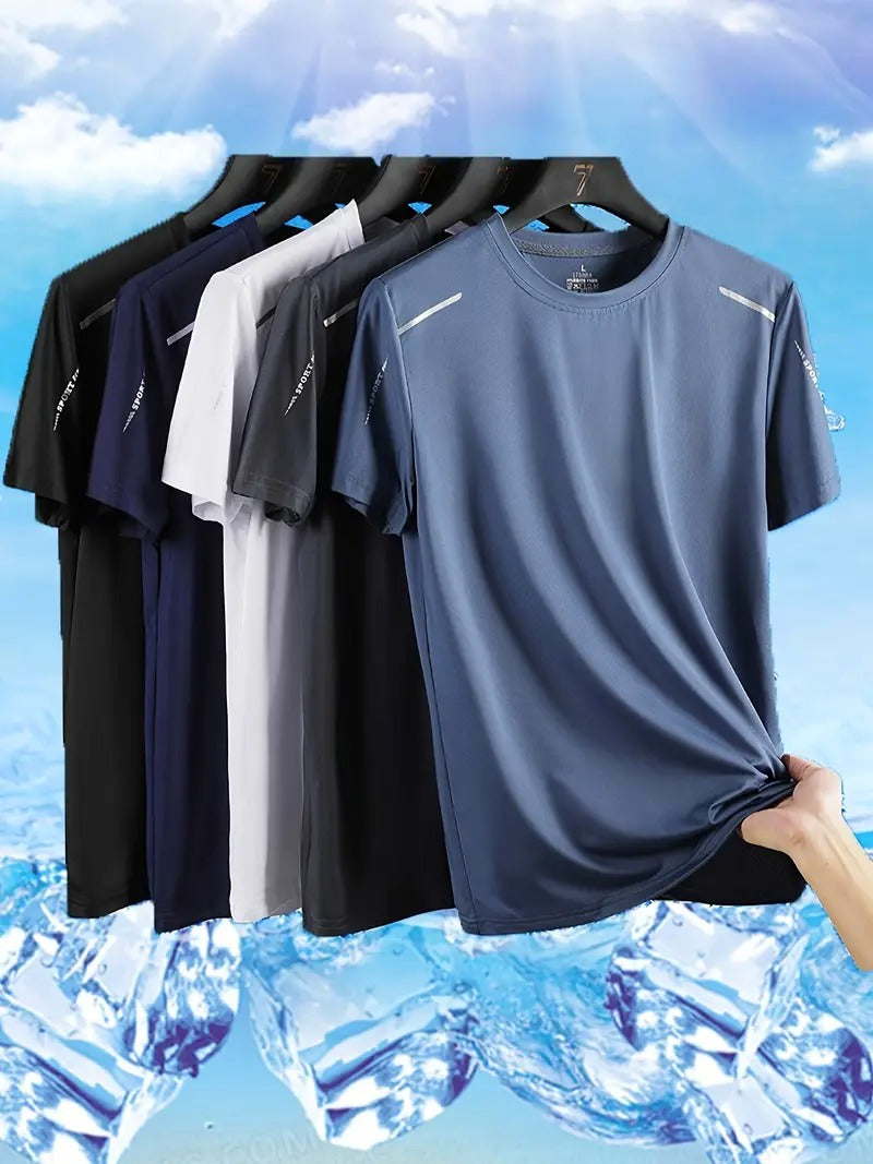 5pcs Men's Quick-Dry Athletic T-Shirts