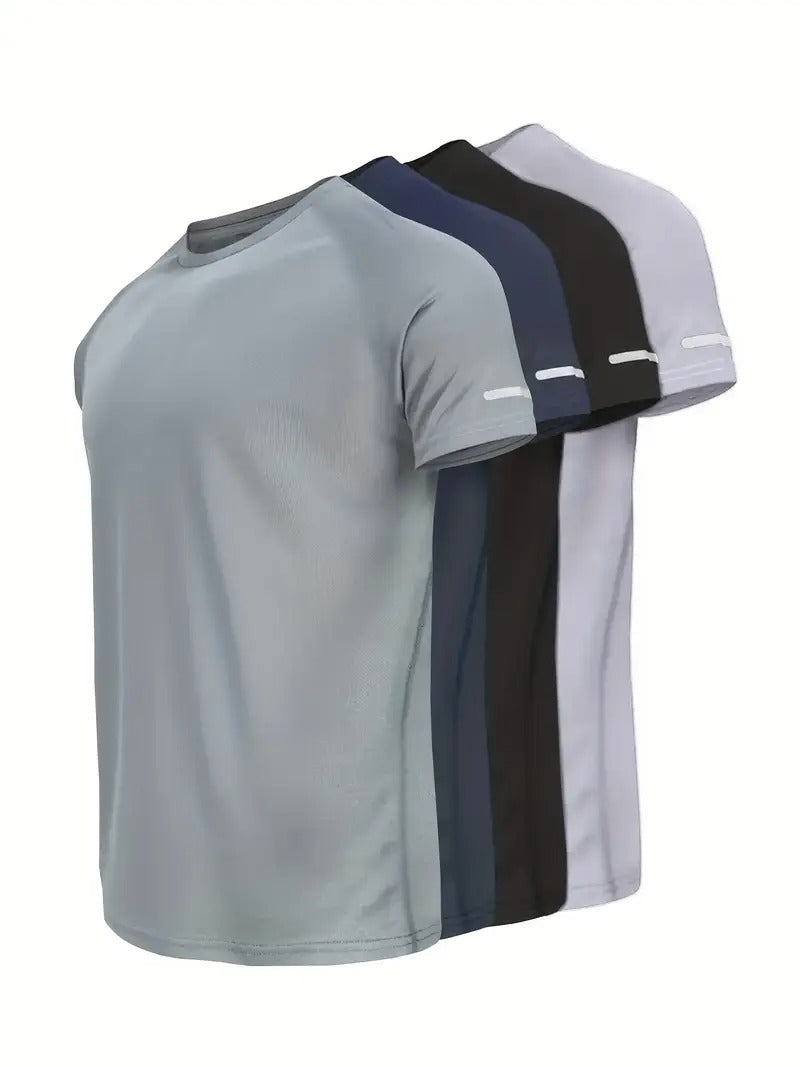 4pcs Men's Premium Solid Sports T-Shirts