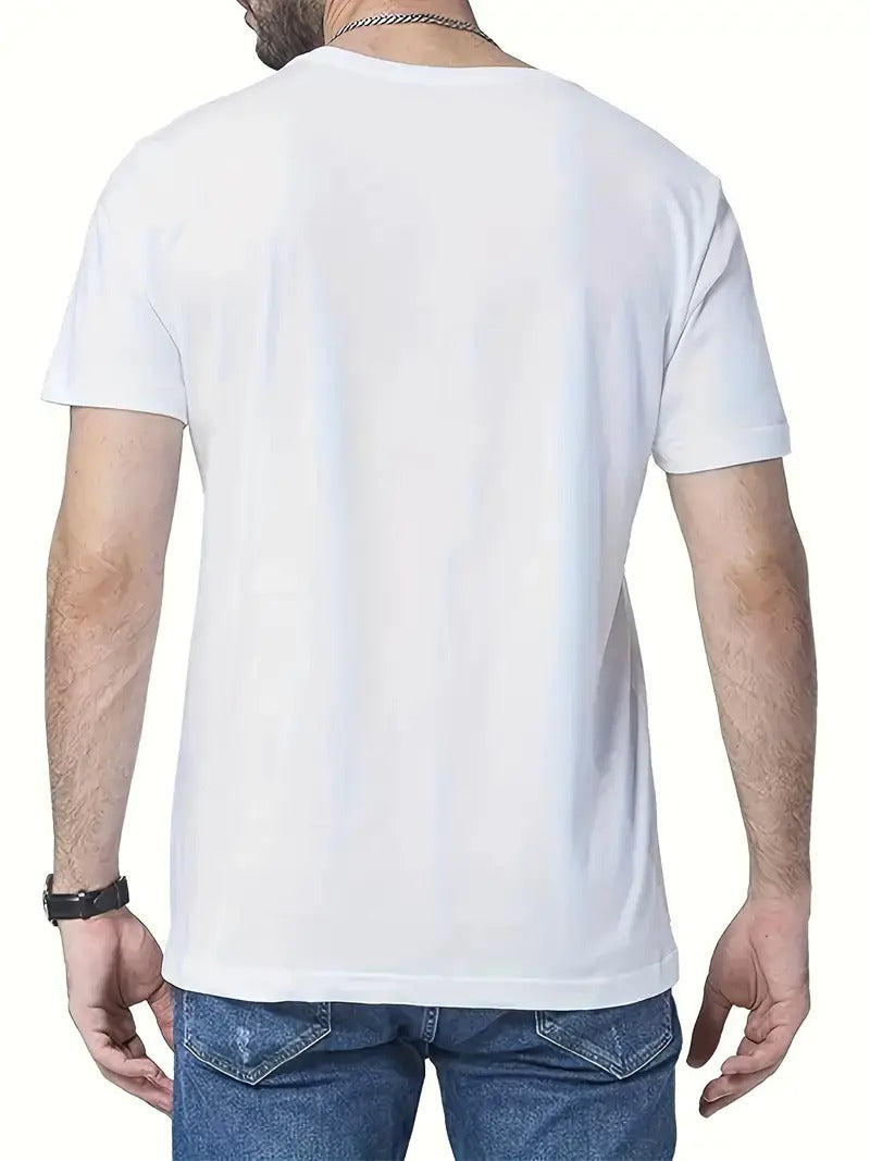 Fashion Casual Crew Neck T-Shirt, 100% Cotton